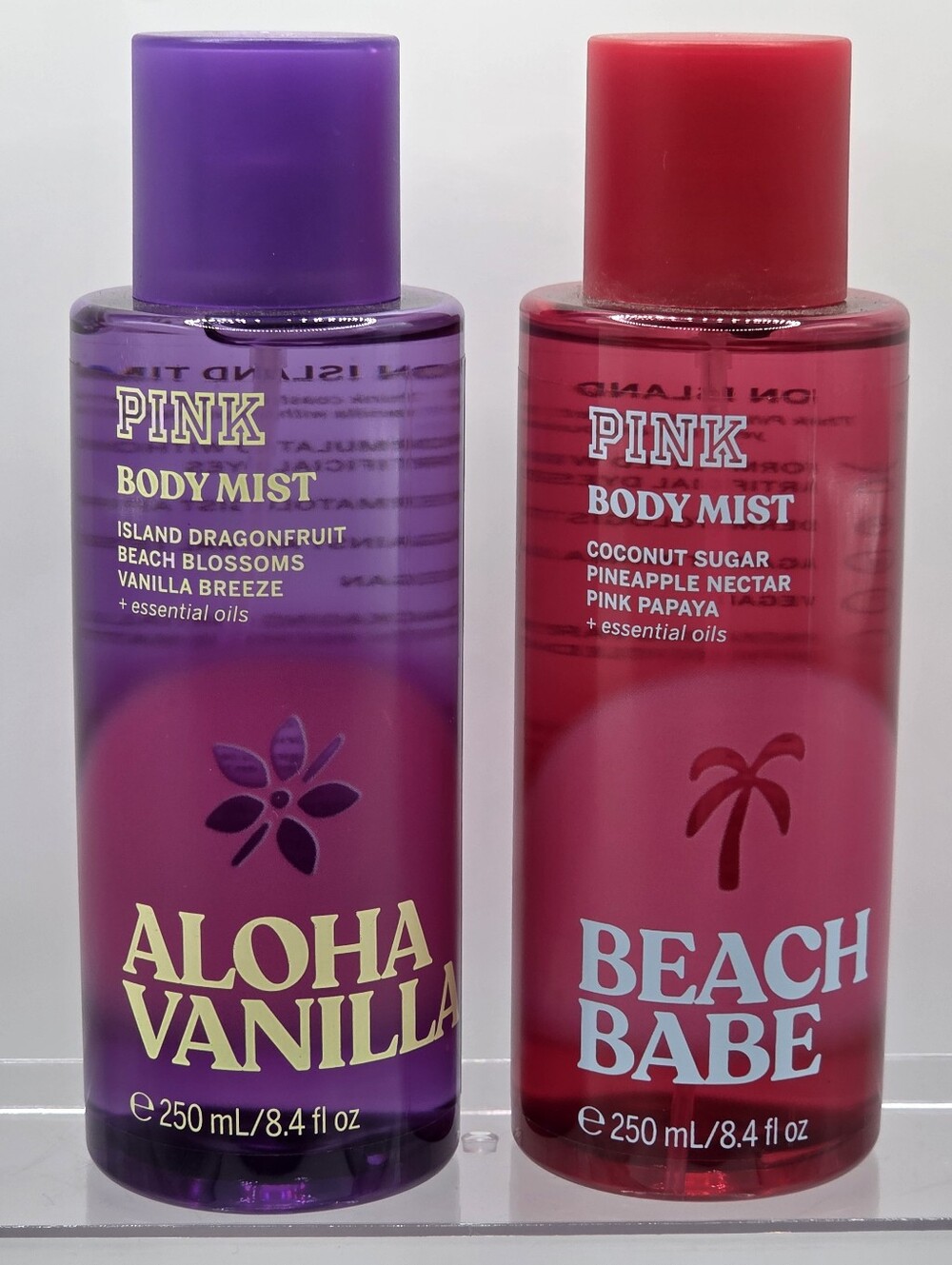Victoria's Secret PINK Aloha Vanilla & Beach Babe Body Mist Set